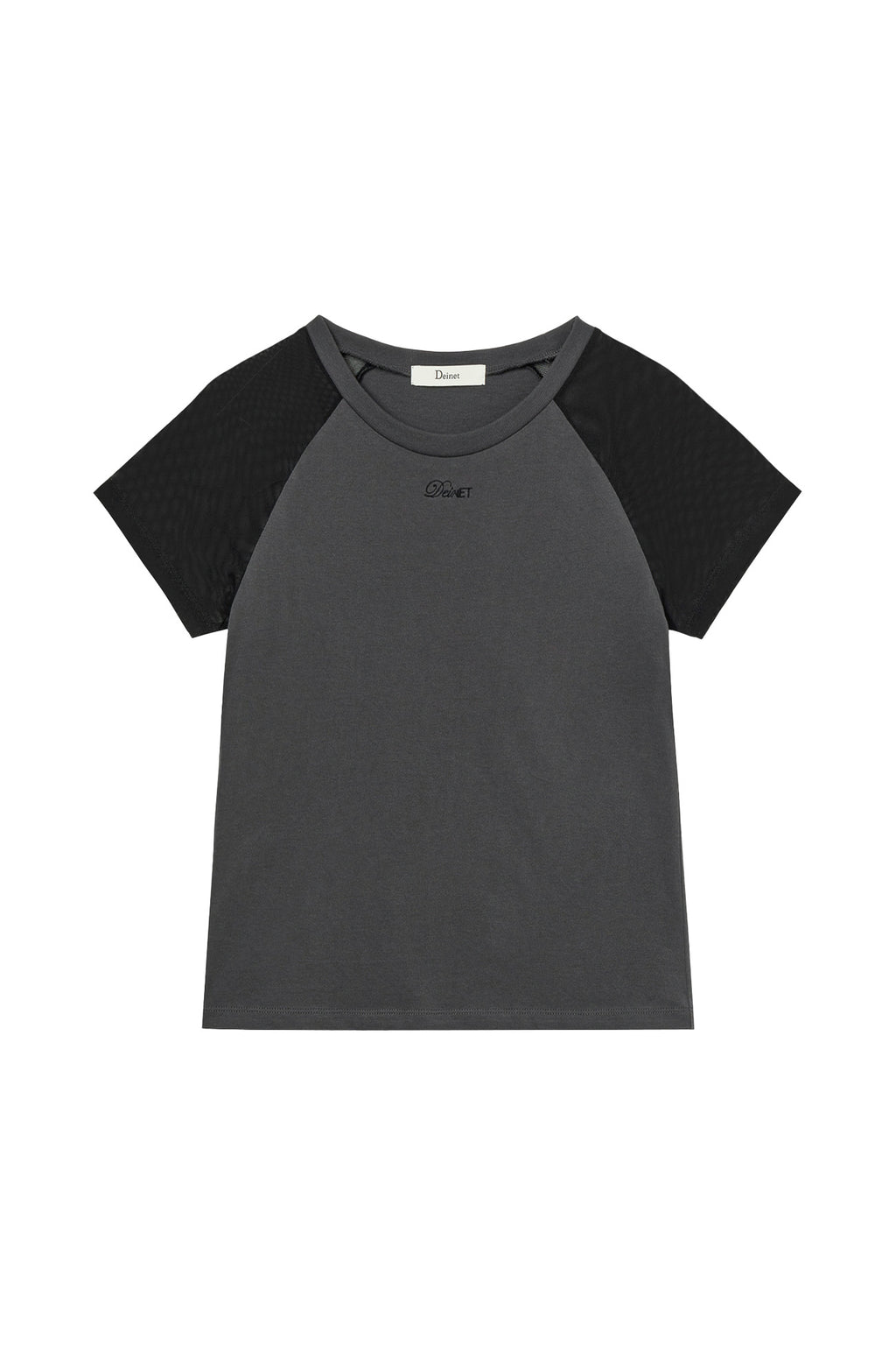 Deinet - Mesh Contrast Raglan T-Shirt (Charcoal) product image 1 | TRAB K-Fashion Australia
