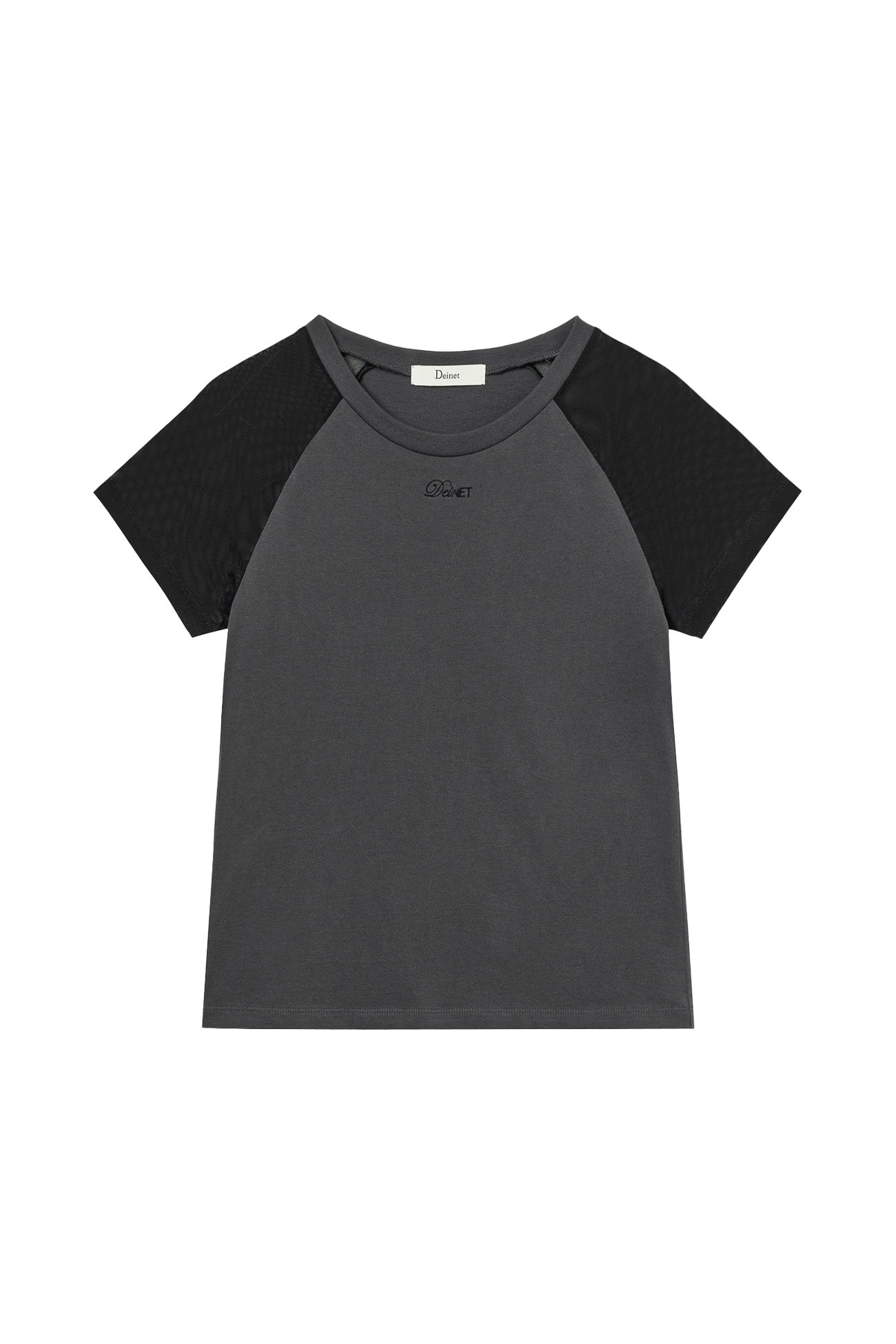 Deinet - Mesh Contrast Raglan T-Shirt (Charcoal) product image 1 | TRAB K-Fashion Australia