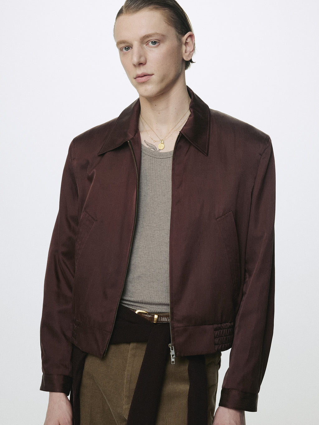 Tonywack - Silk Cotton Swing Jacket (Vintage Maroon) product image 4 | TRAB K-Fashion Australia