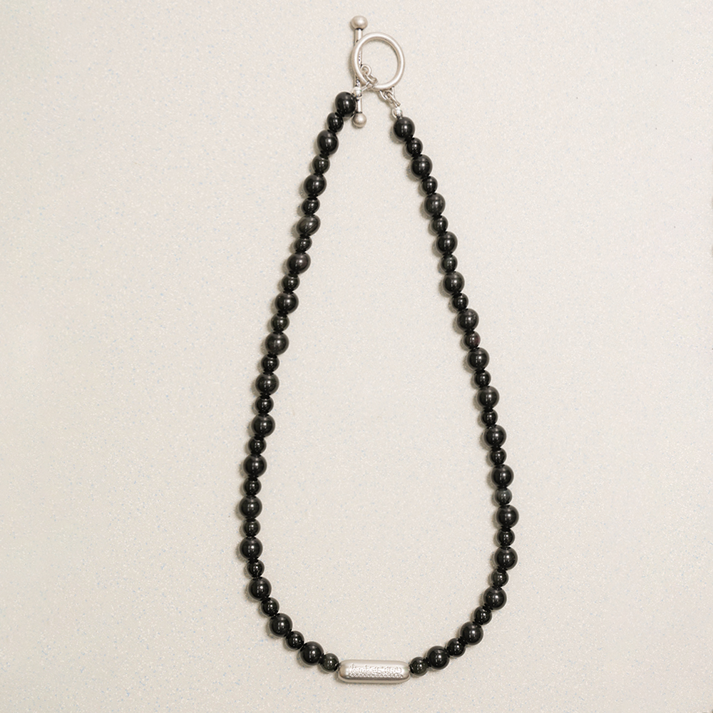 Towtow Archive - Phil Logo Symbol Necklace Onyx (Black) product image 1 | TRAB K-Fashion Australia