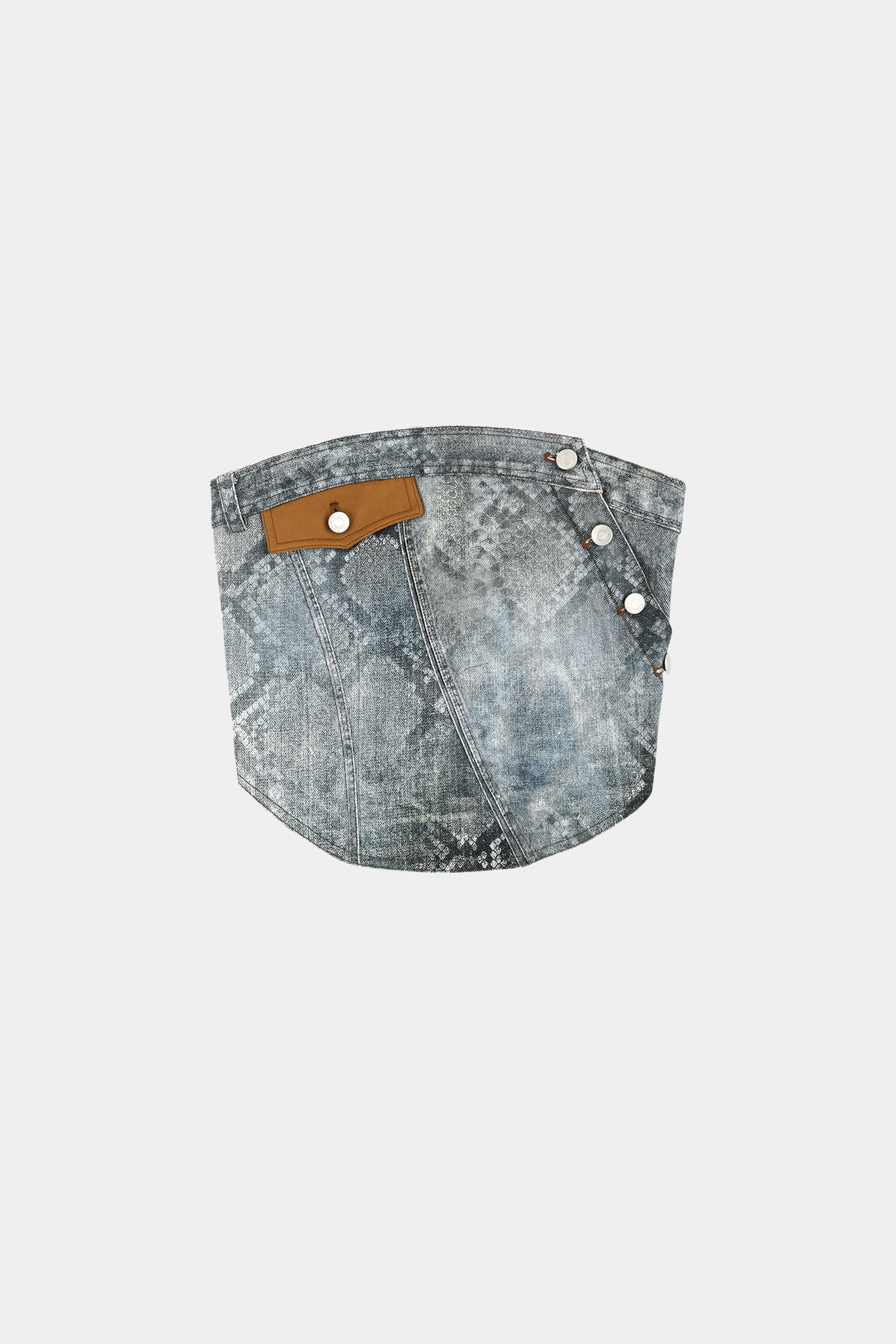 Andersson Bell - Python Fade Denim Printed Twist Bustier (Blue) product image 8 | TRAB K-Fashion Australia