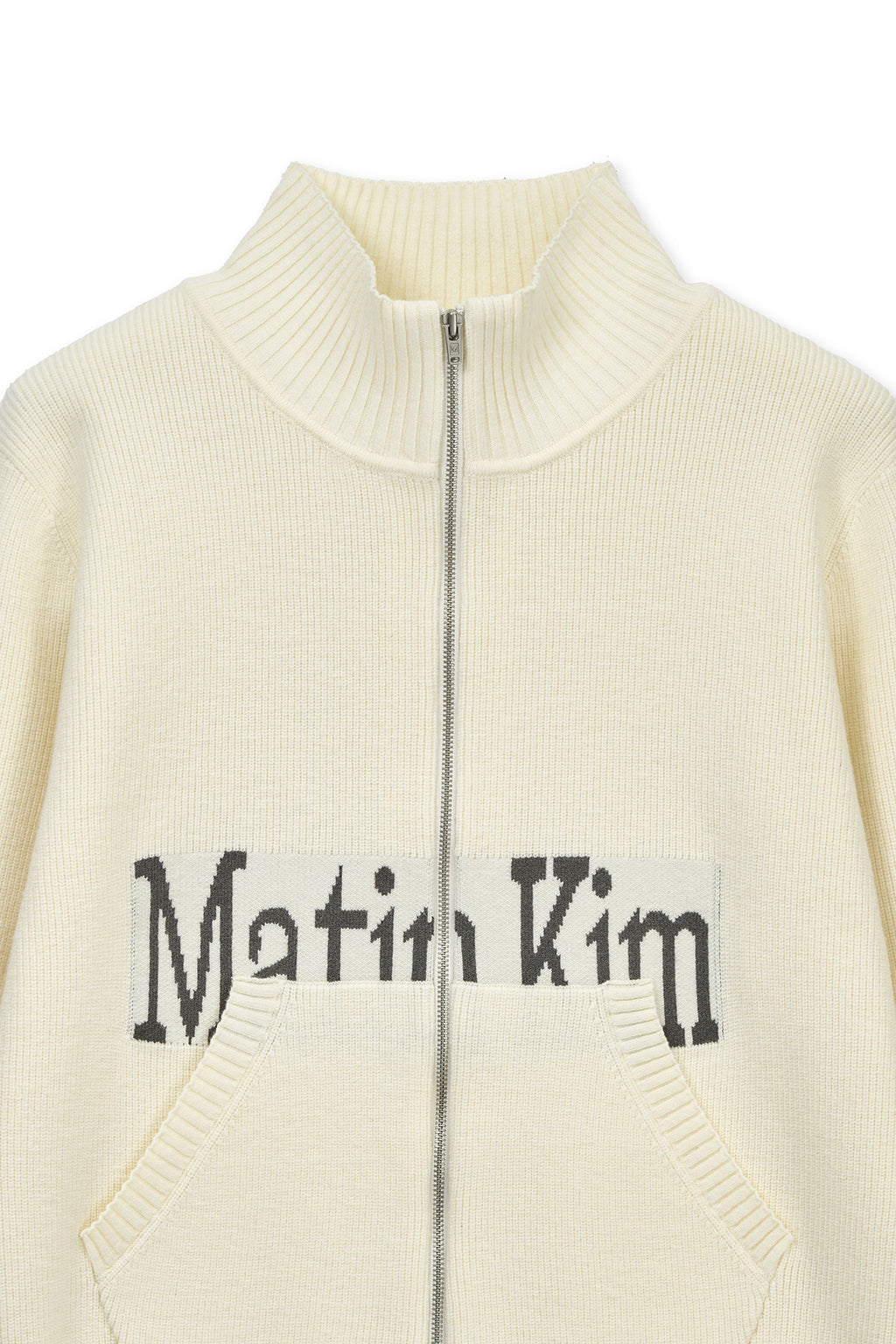 Matin Kim - Matin Spell Point Knit Zip Up (Ivory) product image 3 | TRAB K-Fashion Australia