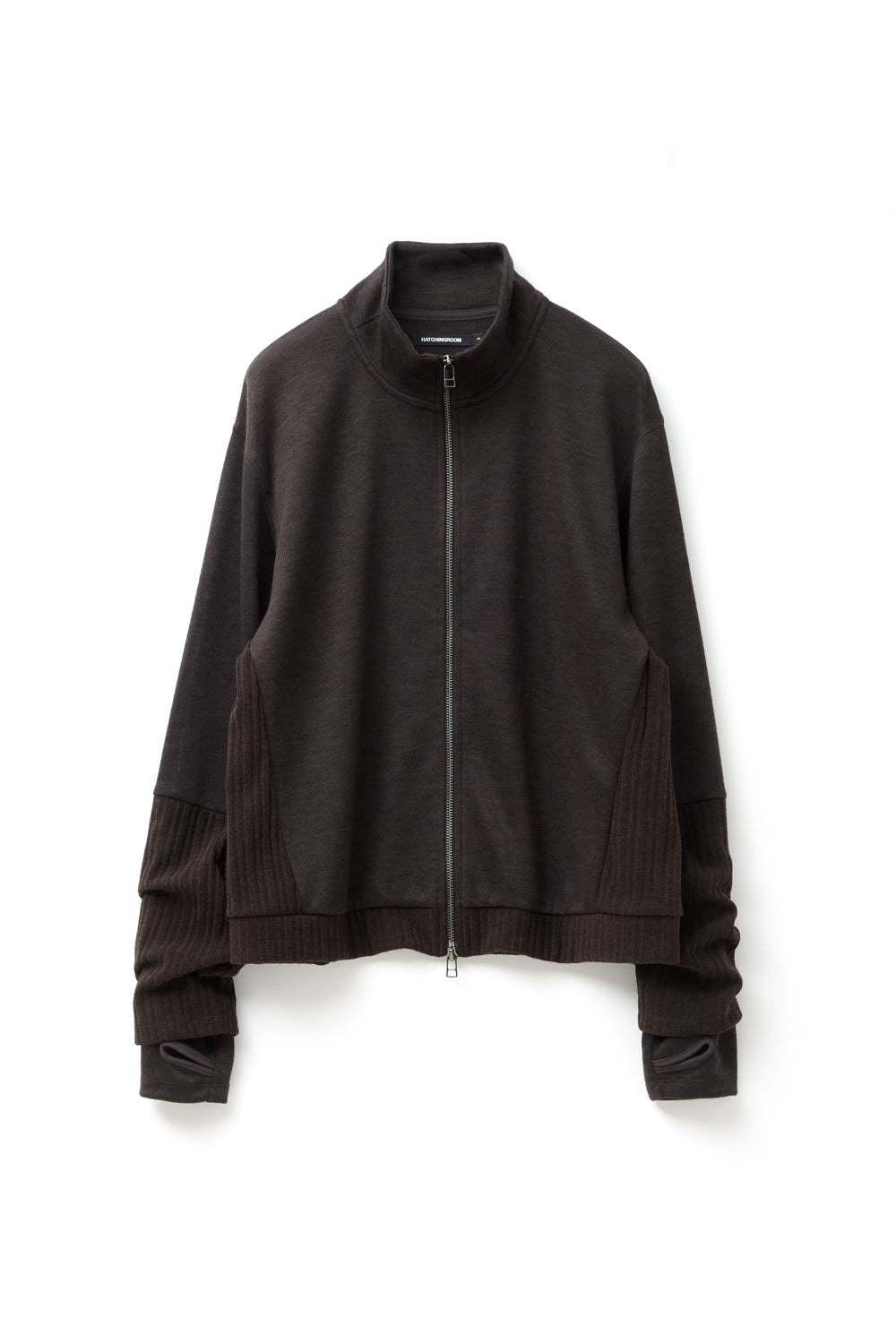 Hatchingroom - Double Sleeve Track Cardigan (Dark Brown) product image 1 | TRAB K-Fashion Australia