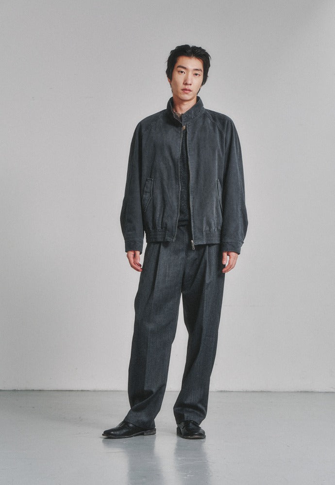 Art if acts - Washed Cotton Harrington Jacket (Faded Charcoal) product image 1 | TRAB K-Fashion Australia