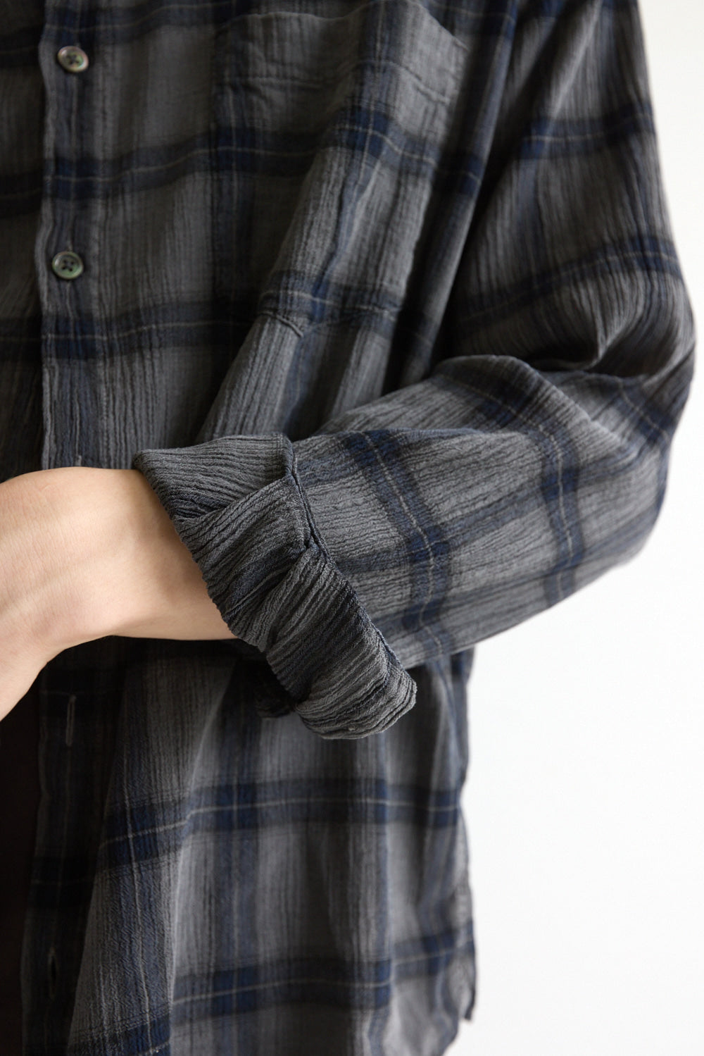 Hatchingroom - Classic Shirt Over Dyed Check (Charcoal) product image 9 | TRAB K-Fashion Australia