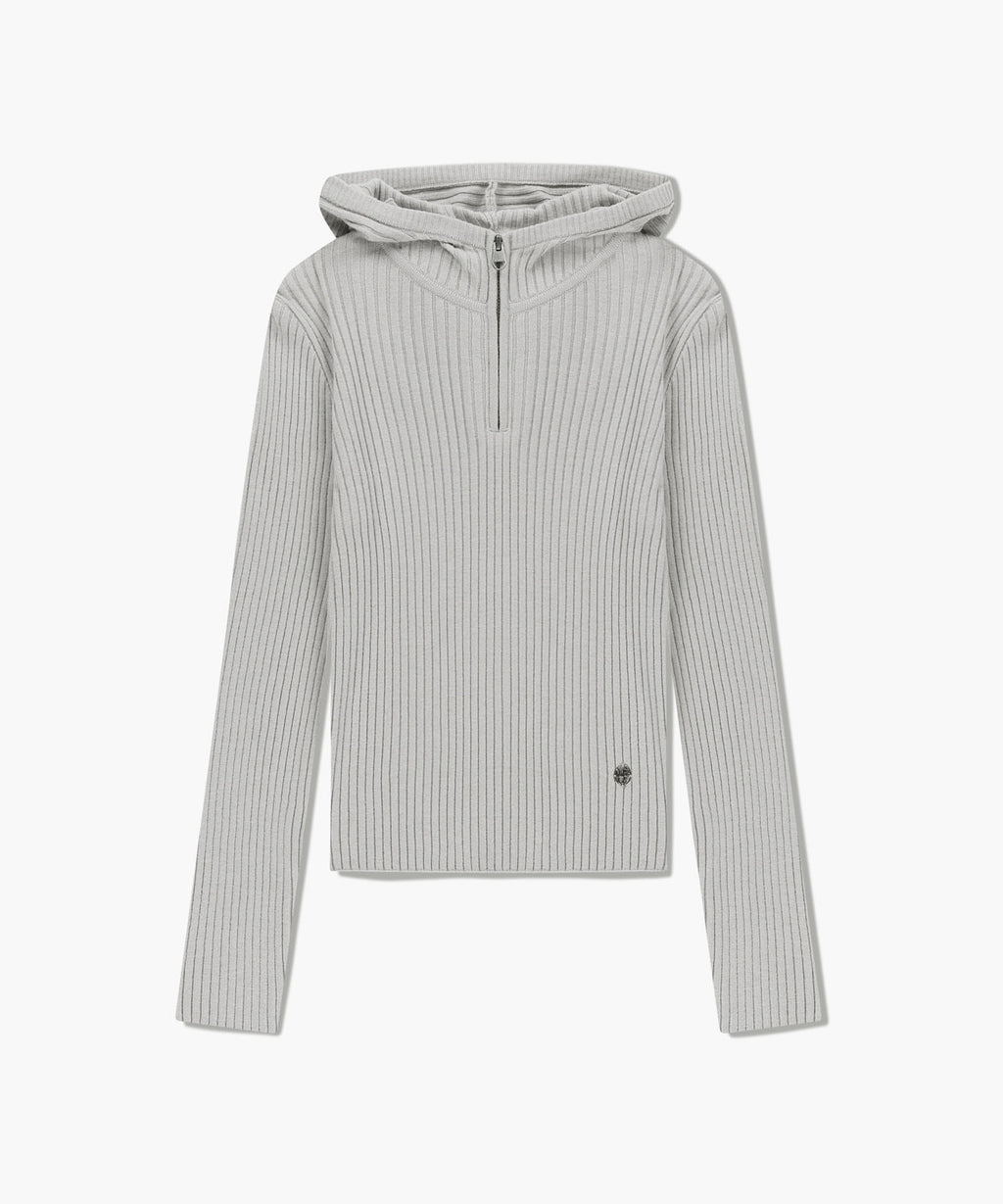 Marithe & Francois Girbaud - Balaclava Hoodie Slim Knit (Light Gray) product image 6 | TRAB K-Fashion Australia