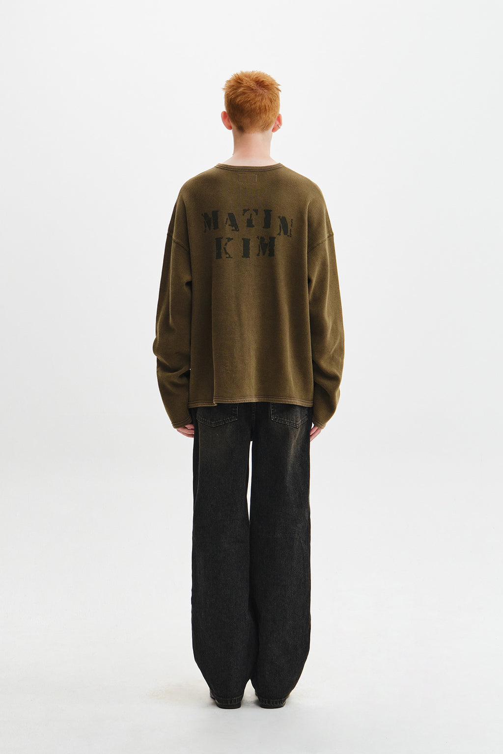 Matin Kim - Matin Washed Waffle Henley Neck Top (Khaki) product image 9 | TRAB K-Fashion Australia