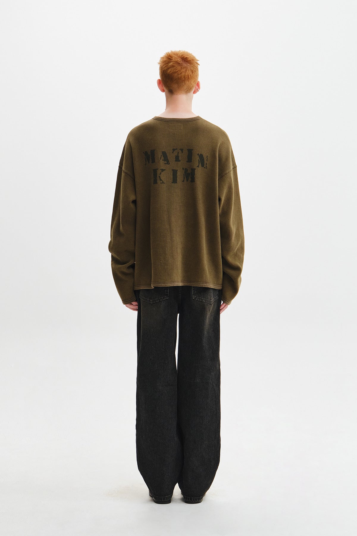 Matin Kim - Matin Washed Waffle Henley Neck Top (Khaki) product image 9 | TRAB K-Fashion Australia