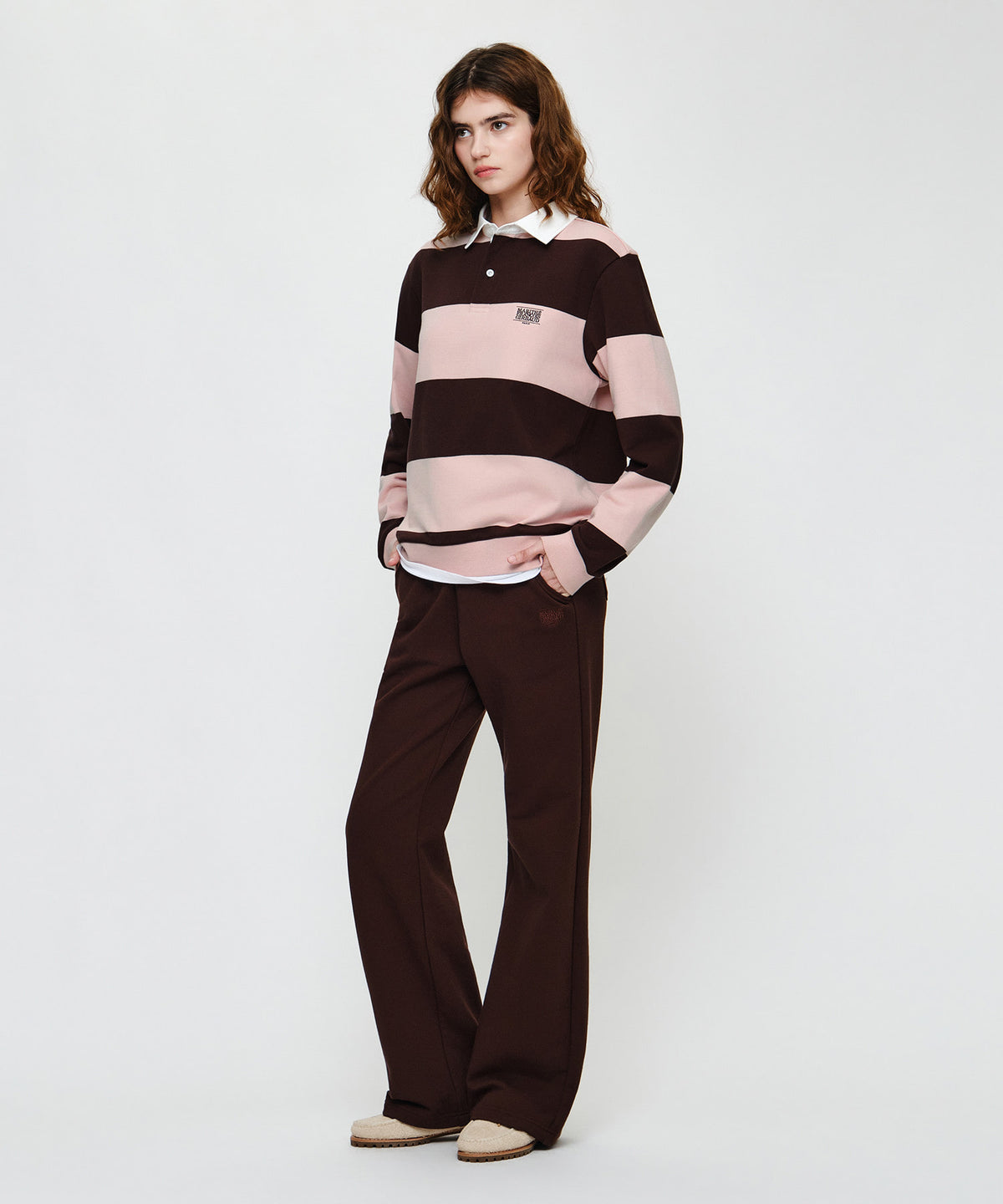 Marithe & Francois Girbaud - Classic Logo Sweat Pants (Brown) product image 3 | TRAB K-Fashion Australia