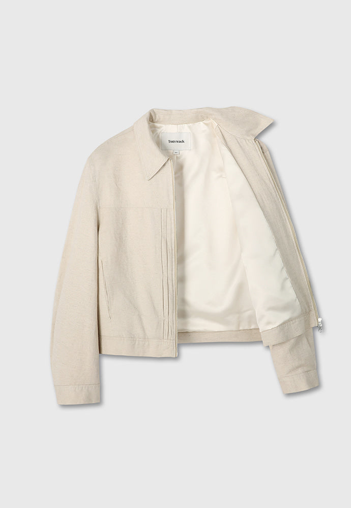 Tonywack - Milled Linen Rayon Type1 Zip Jacket (Natural Ecru) product image 8 | TRAB K-Fashion Australia
