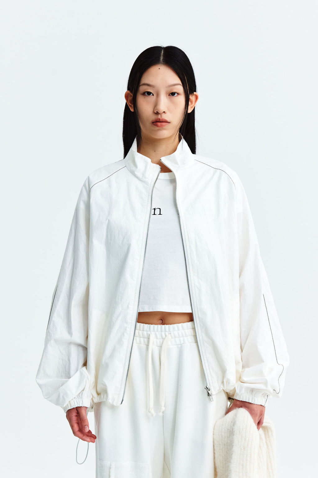 Matin Kim - Matin Kim Logo Coating Jumper (Ivory) product image 5 | TRAB K-Fashion Australia
