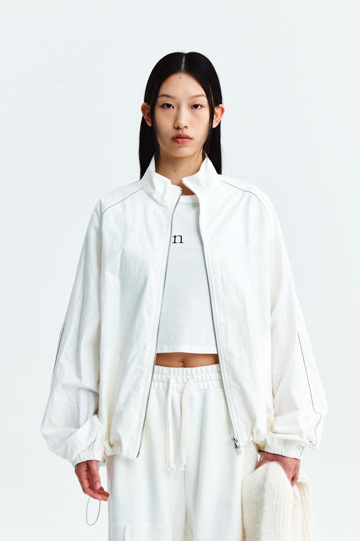 Matin Kim - Matin Kim Logo Coating Jumper (Ivory) product image 5 | TRAB K-Fashion Australia
