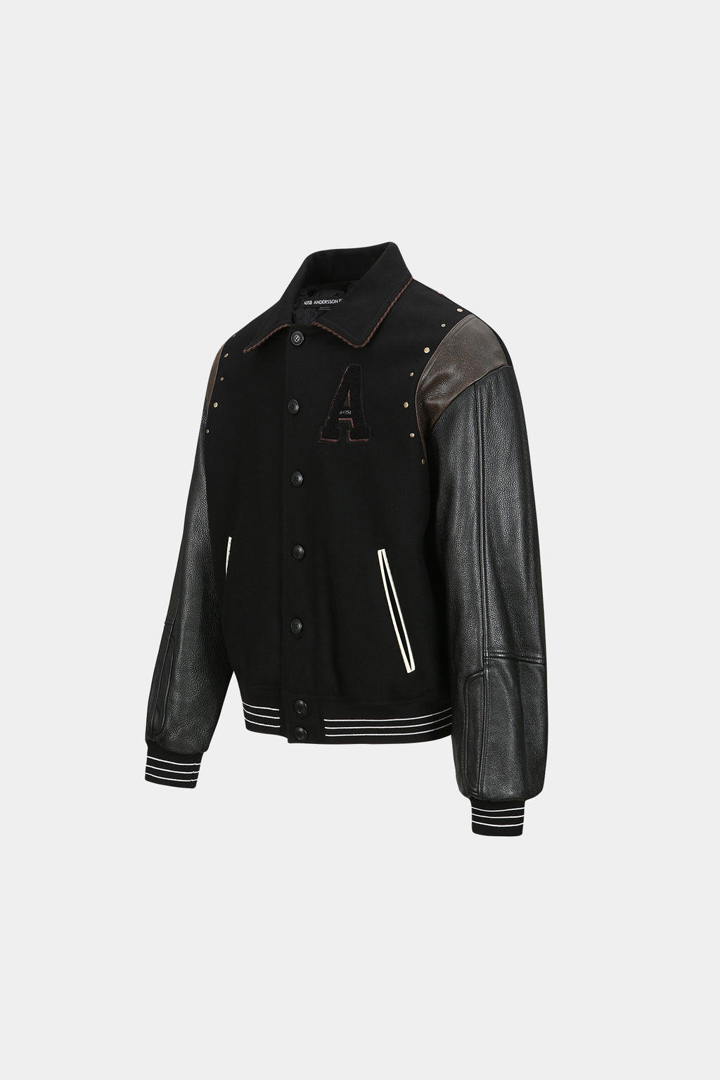 Andersson Bell - A Patch Wool & Leather Varsity Jacket (Black) product image 8 | TRAB K-Fashion Australia