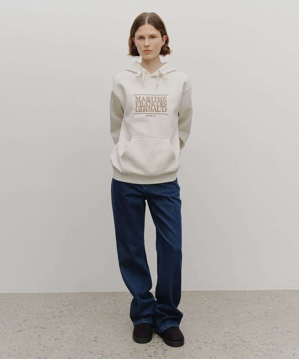 Marithe & Francois Girbaud - Classic Logo Embroidery Hoodie (brushed) (Oatmeal) product image 5 | TRAB K-Fashion Australia
