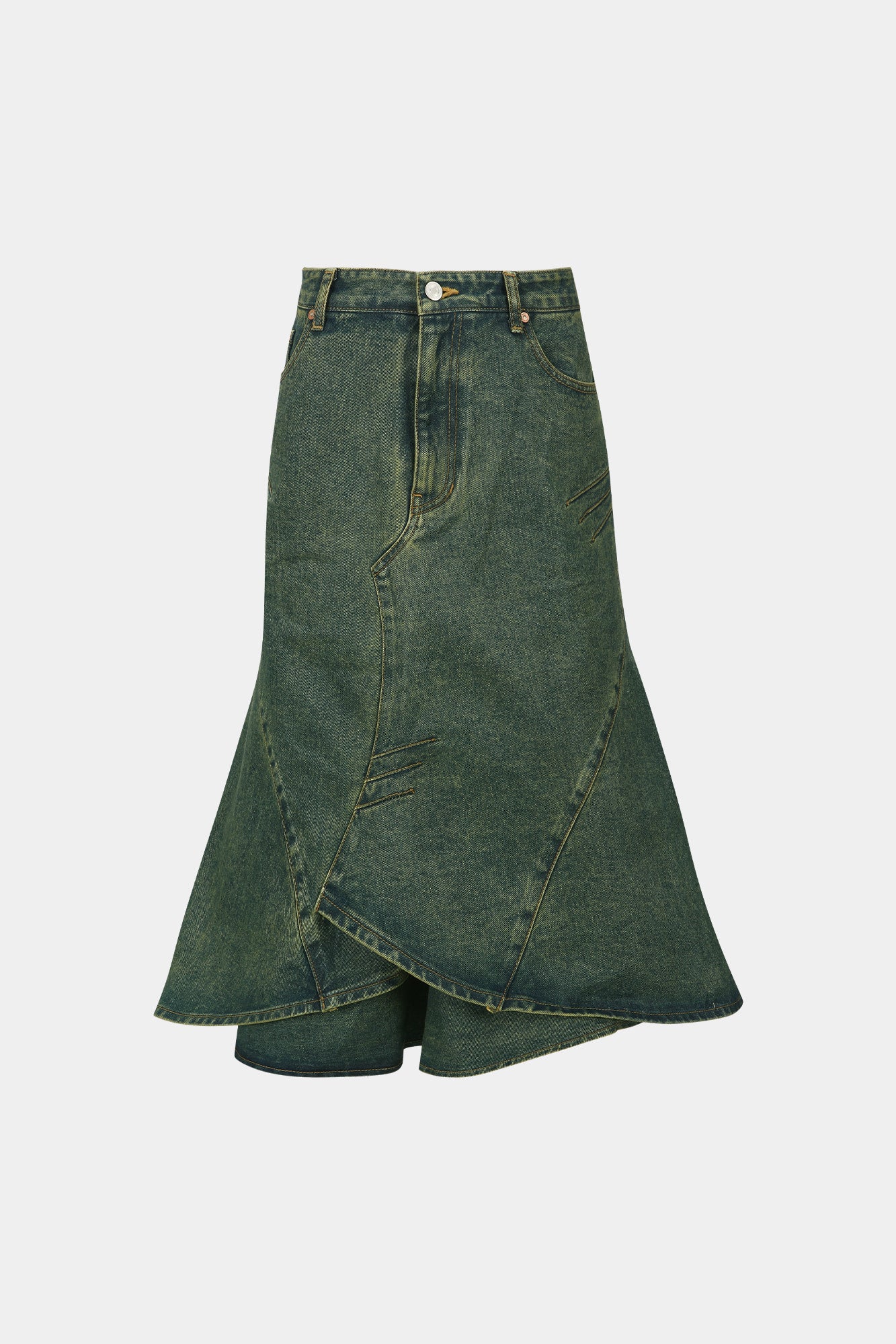 Andersson Bell - Custom Flare Layered Skirt (Army Green) product image 8 | TRAB K-Fashion Australia