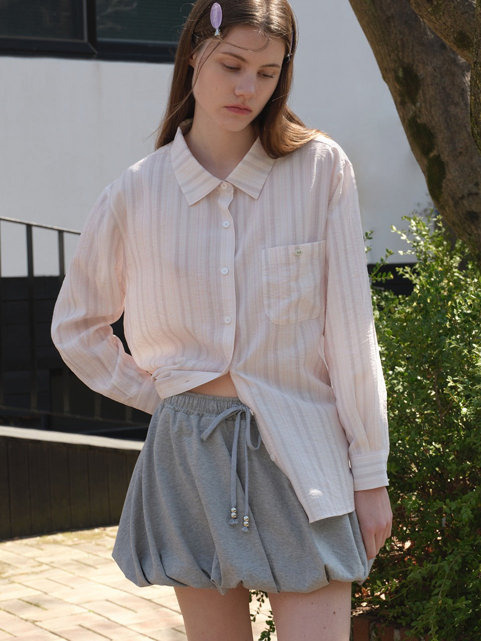 Margarin Fingers - Oblique Balloon Skirt (Melange) product image 1 | TRAB K-Fashion Australia