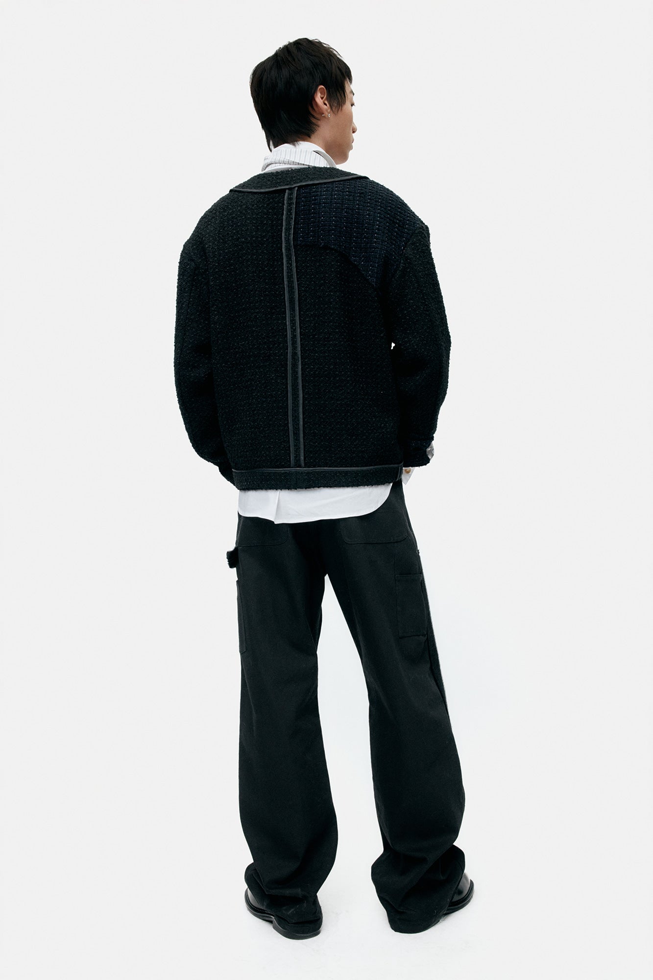 Andersson Bell - Faux Pony Hair Leather Carpenter Wide-Leg Jeans (Black) product image 9 | TRAB K-Fashion Australia