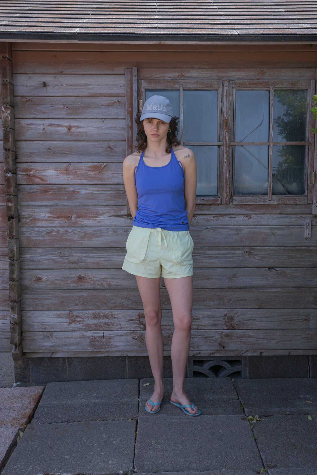 Matin Kim - String Halter Neck Tank Top (Blue) product image 5 | TRAB K-Fashion Australia