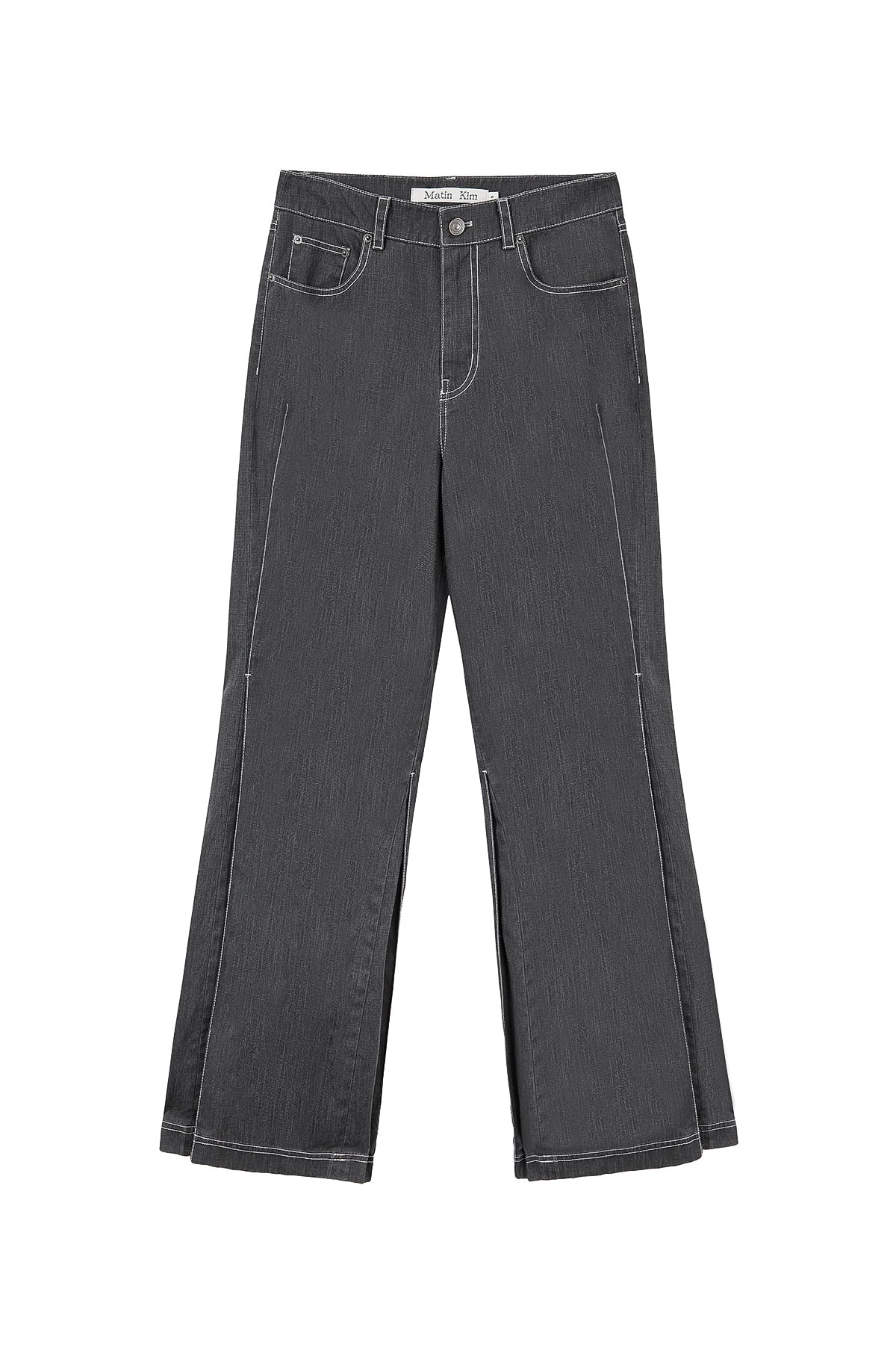 Matin Kim - Side Pintuck Point Pants (Charcoal) product image 2 | TRAB K-Fashion Australia