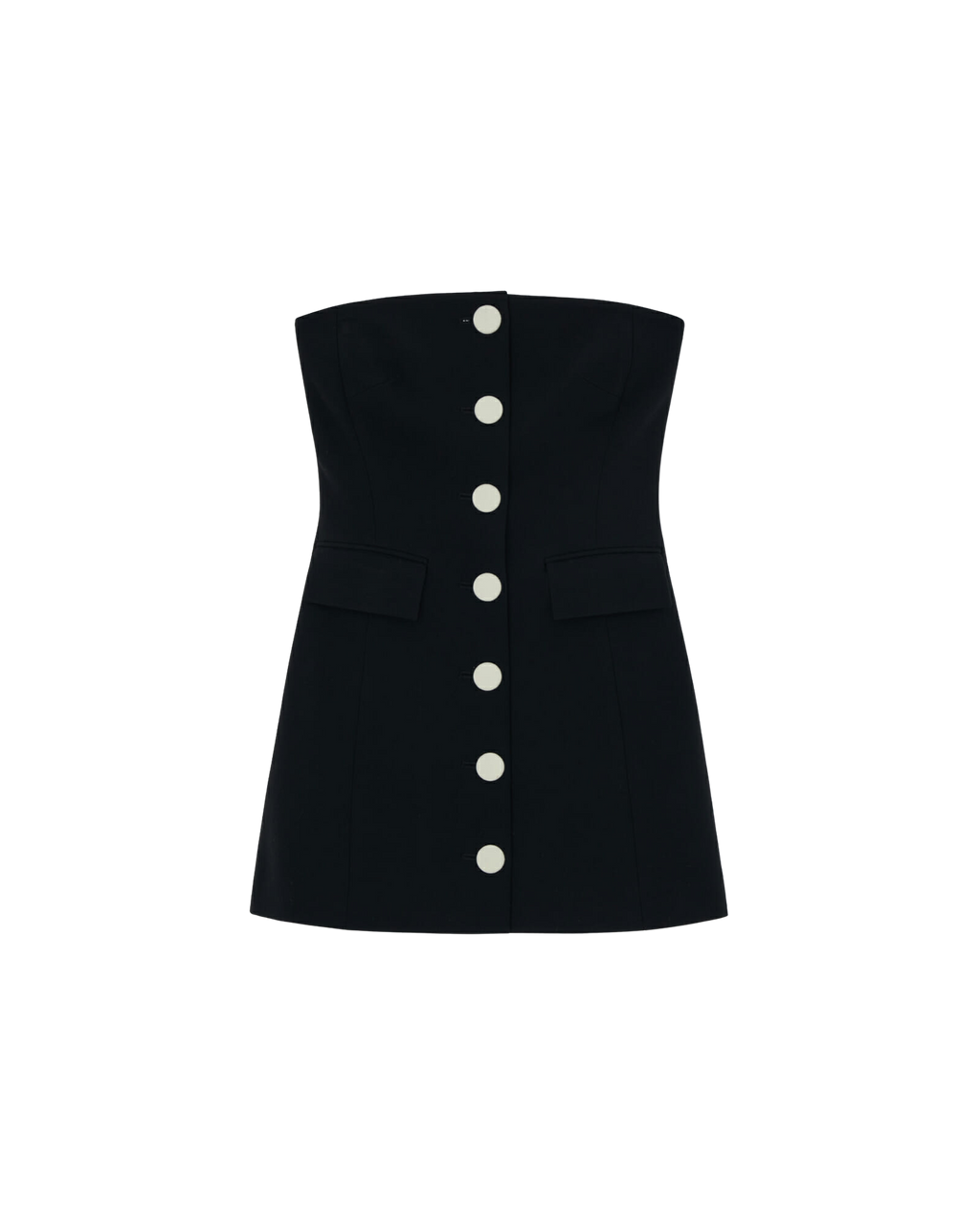 Kimhe Kim - Bandeau Wool-Blended Mini Dress (Black/Ivory) product image 6 | TRAB K-Fashion Australia