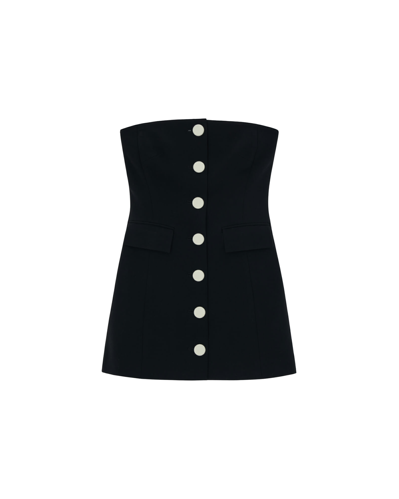 Kimhe Kim - Bandeau Wool-Blended Mini Dress (Black/Ivory) product image 6 | TRAB K-Fashion Australia