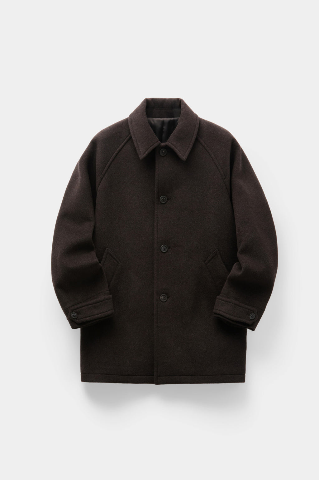 Coor - Fake Leather Trim Bellandi Half Coat (Melange Brown) product image 1 | TRAB K-Fashion Australia