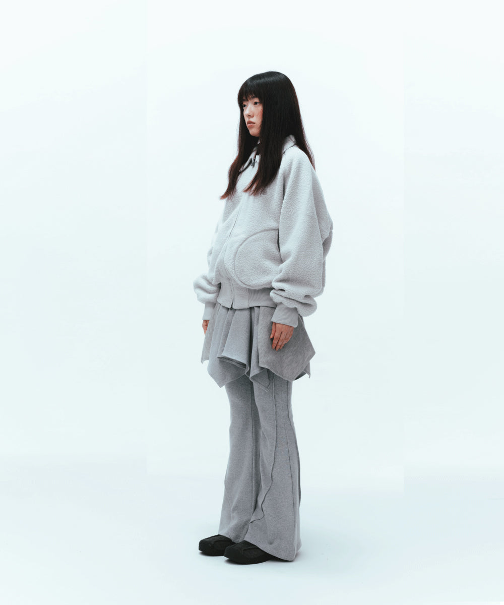 Coyseio - Round Collar Fleece Jacket (Light Grey) product image 5 | TRAB K-Fashion Australia