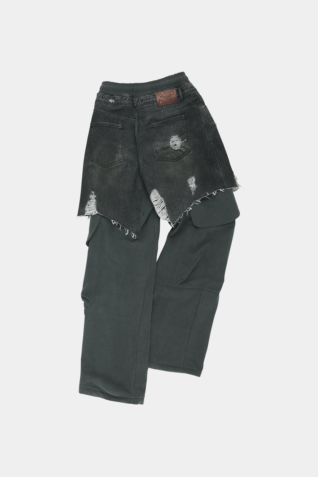 Andersson Bell - Unisex Rugged Denim-Inset Sweatpants (Black) product image 13 | TRAB K-Fashion Australia