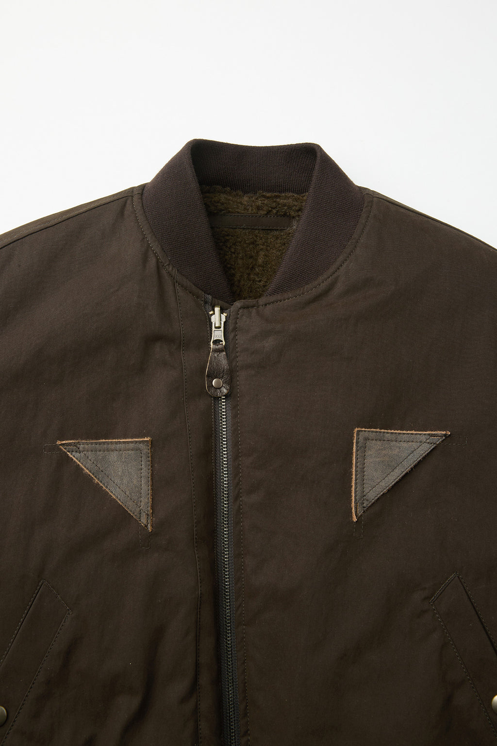Coor - B-15 Leather Tab Sherpa Bomber (Khaki Brown) product image 5 | TRAB K-Fashion Australia