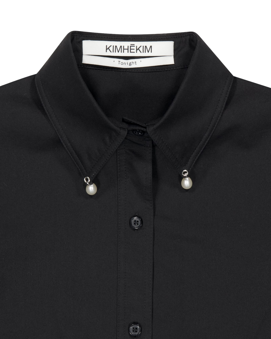 Kimhe Kim - Pearl Tear Drop Classic Shirt (Black) product image 4 | TRAB K-Fashion Australia