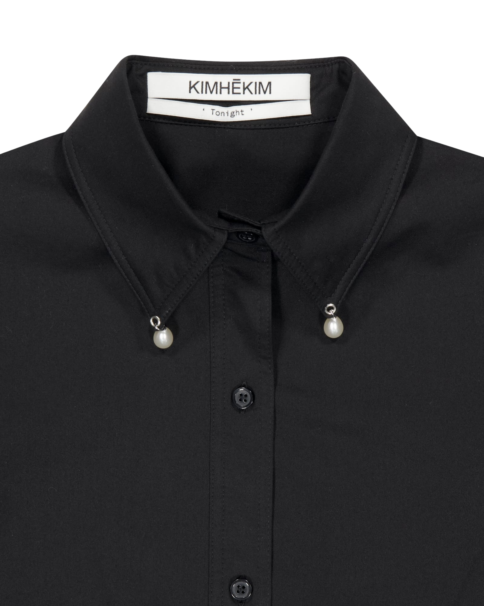 Kimhe Kim - Pearl Tear Drop Classic Shirt (Black) product image 4 | TRAB K-Fashion Australia