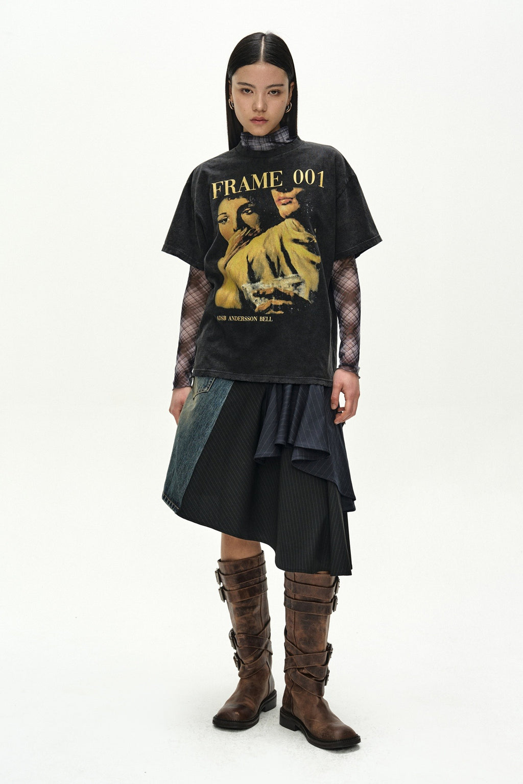 Andersson Bell - Layered Frame 001 Printed T-Shirt (charcoal) (Charcoal) product image 1 | TRAB K-Fashion Australia