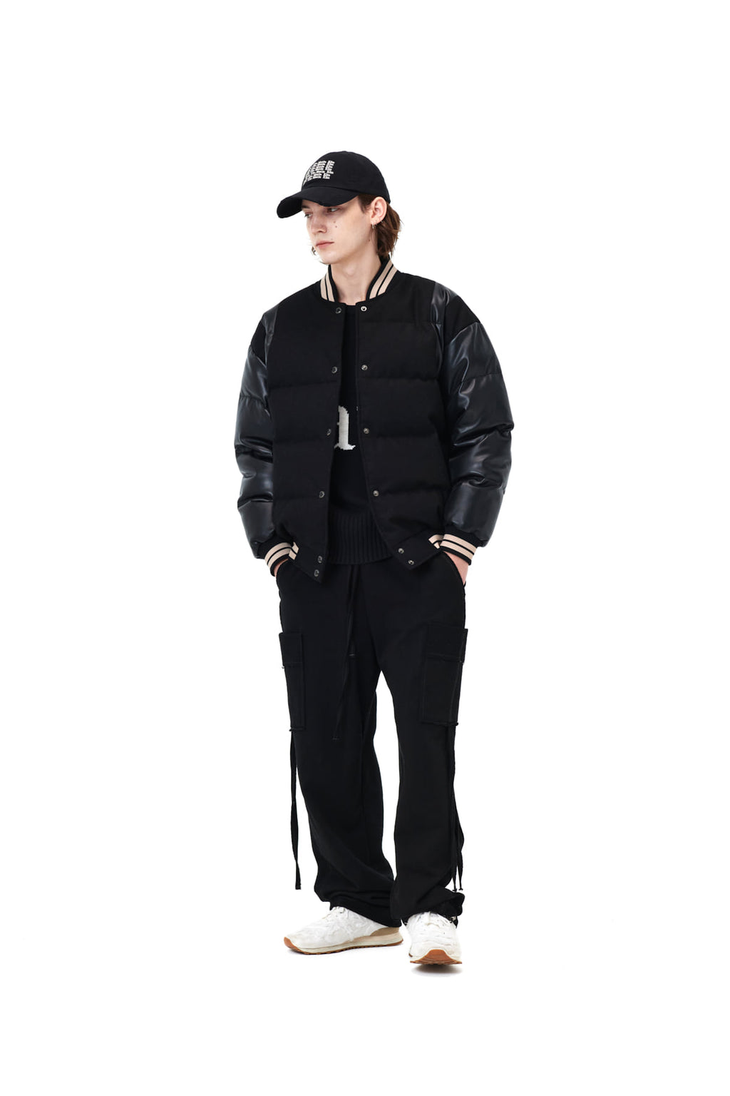 Matin Kim - Varsity Down Jacket (Black) product image 13 | TRAB K-Fashion Australia