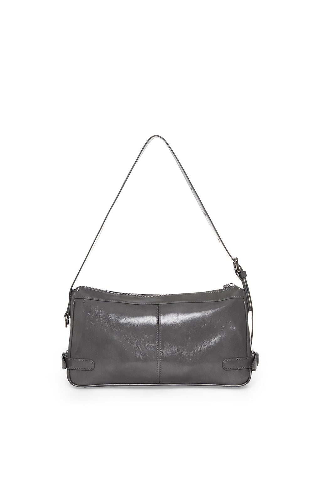 Matin Kim - Side Buckle Biker Shoulder Bag (Charcoal) product image 2 | TRAB K-Fashion Australia