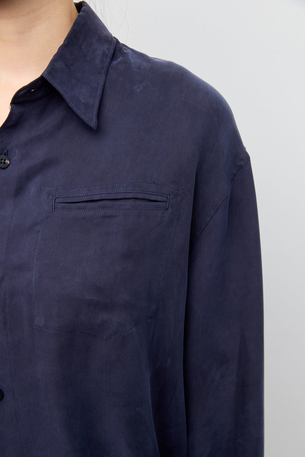 Hatchingroom - Drape Shirt (Dark Blue) product image 9 | TRAB K-Fashion Australia