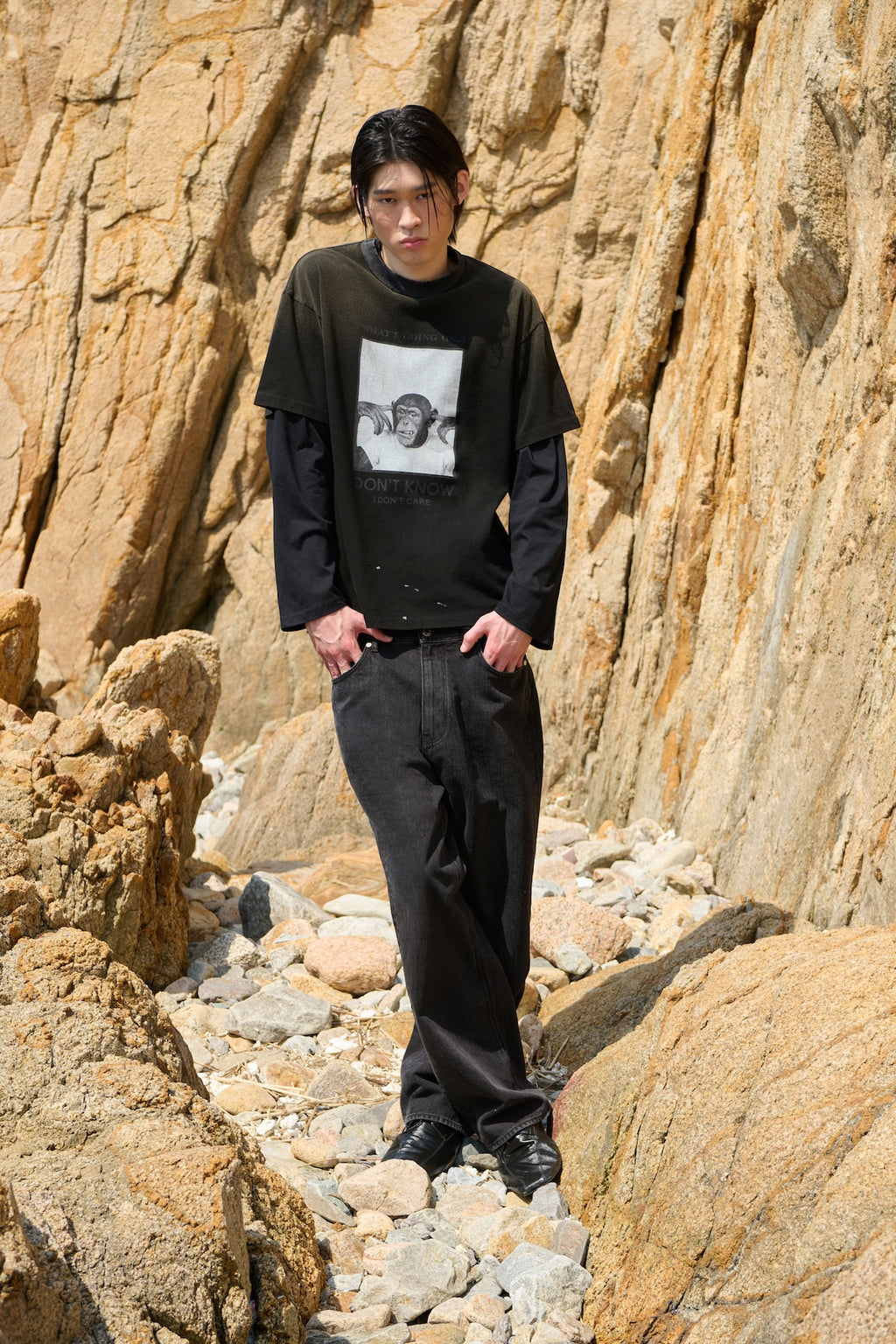 STU - Straight Paint Denim Pants (Grey) product image 12 | TRAB K-Fashion Australia