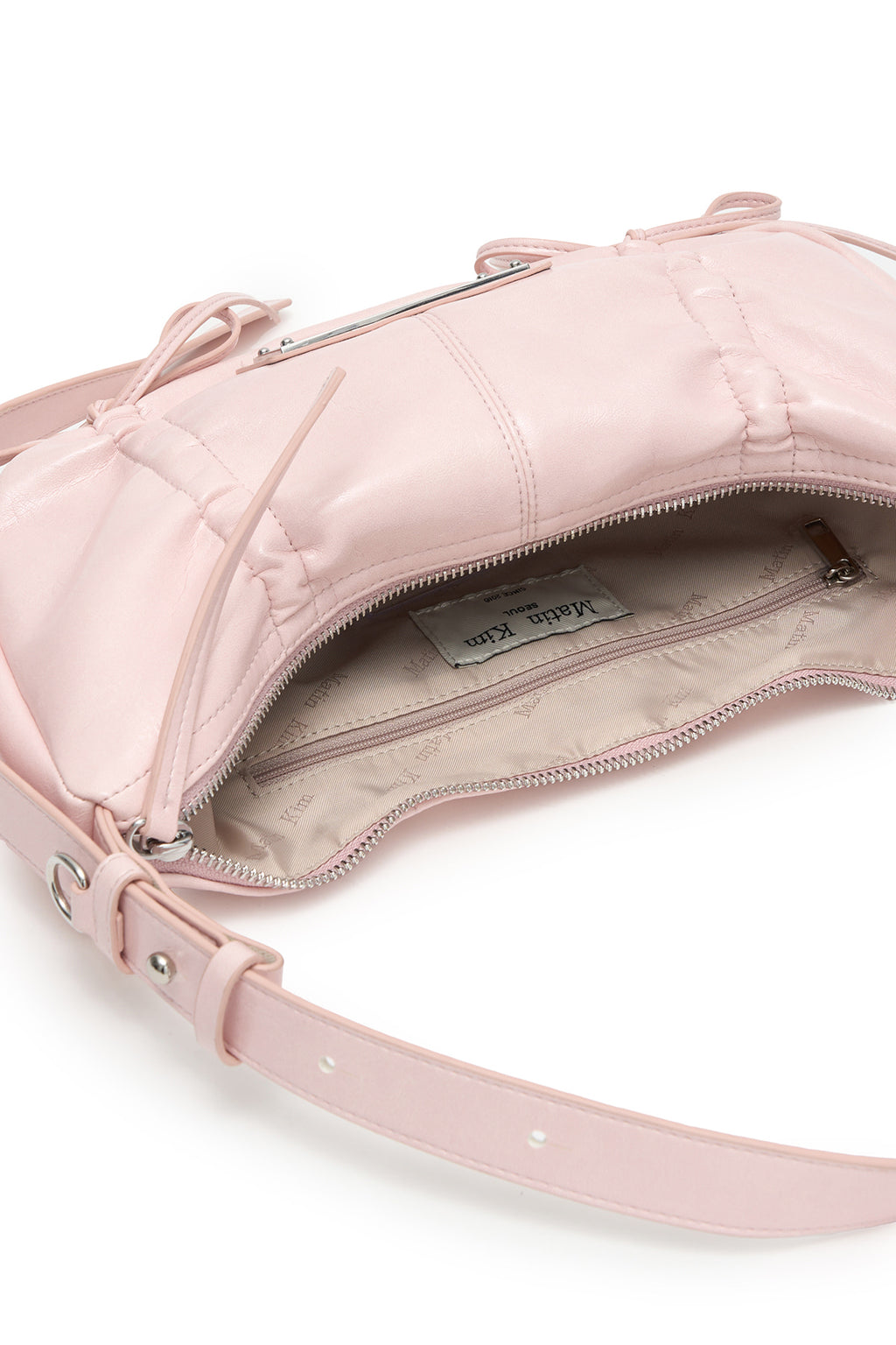 Matin Kim - Half Shirring Ribbon Round Bag (Light Pink) product image 5 | TRAB K-Fashion Australia