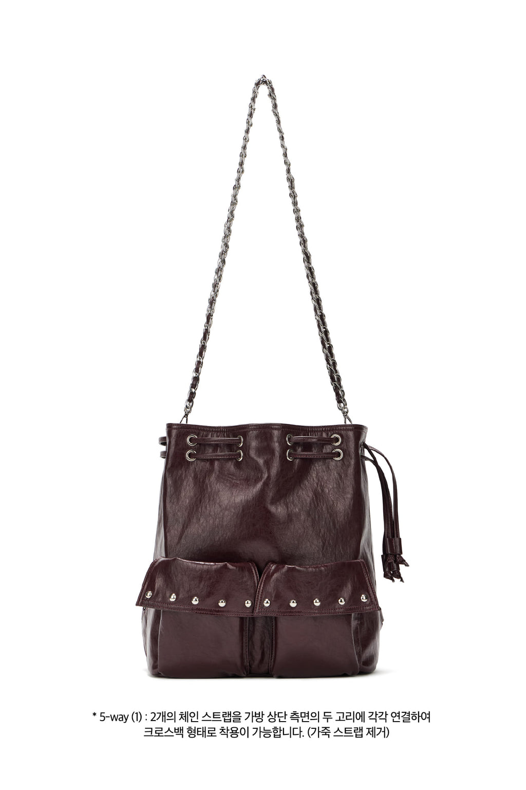 Deinet - Deinet 5-Way Stud Pocket Multi Bag (Burgundy) product image 10 | TRAB K-Fashion Australia