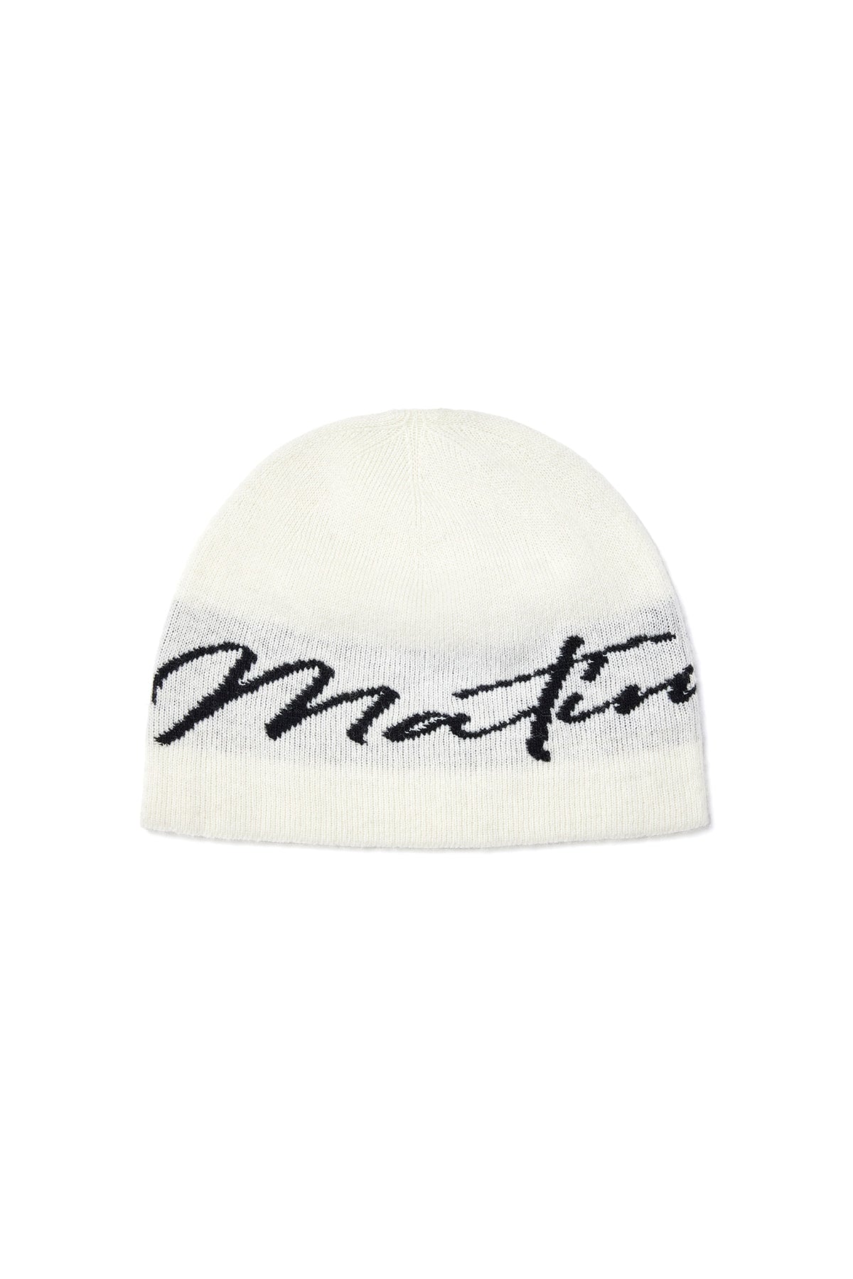 Matin Kim - Matin Logo Script Beanie (Ivory) product image 2 | TRAB K-Fashion Australia
