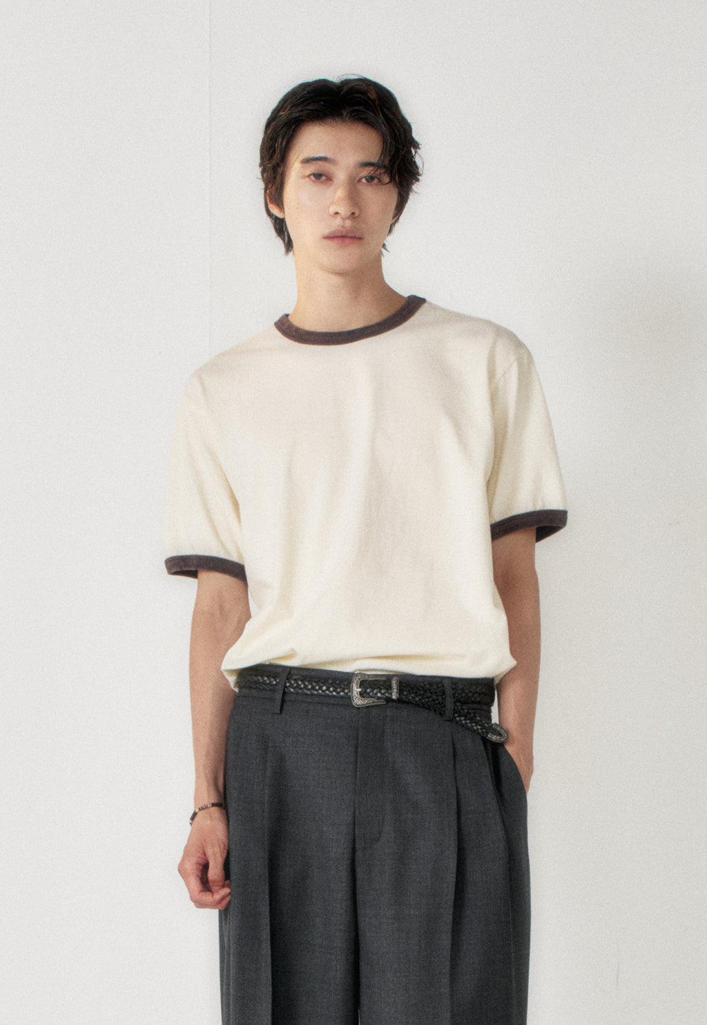 Art if acts - Slub Ringer Tee (Cream/Charcoal) product image 4 | TRAB K-Fashion Australia