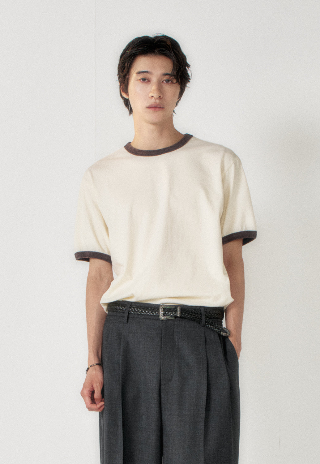 Art if acts - Slub Ringer Tee (Cream/Charcoal) product image 4 | TRAB K-Fashion Australia