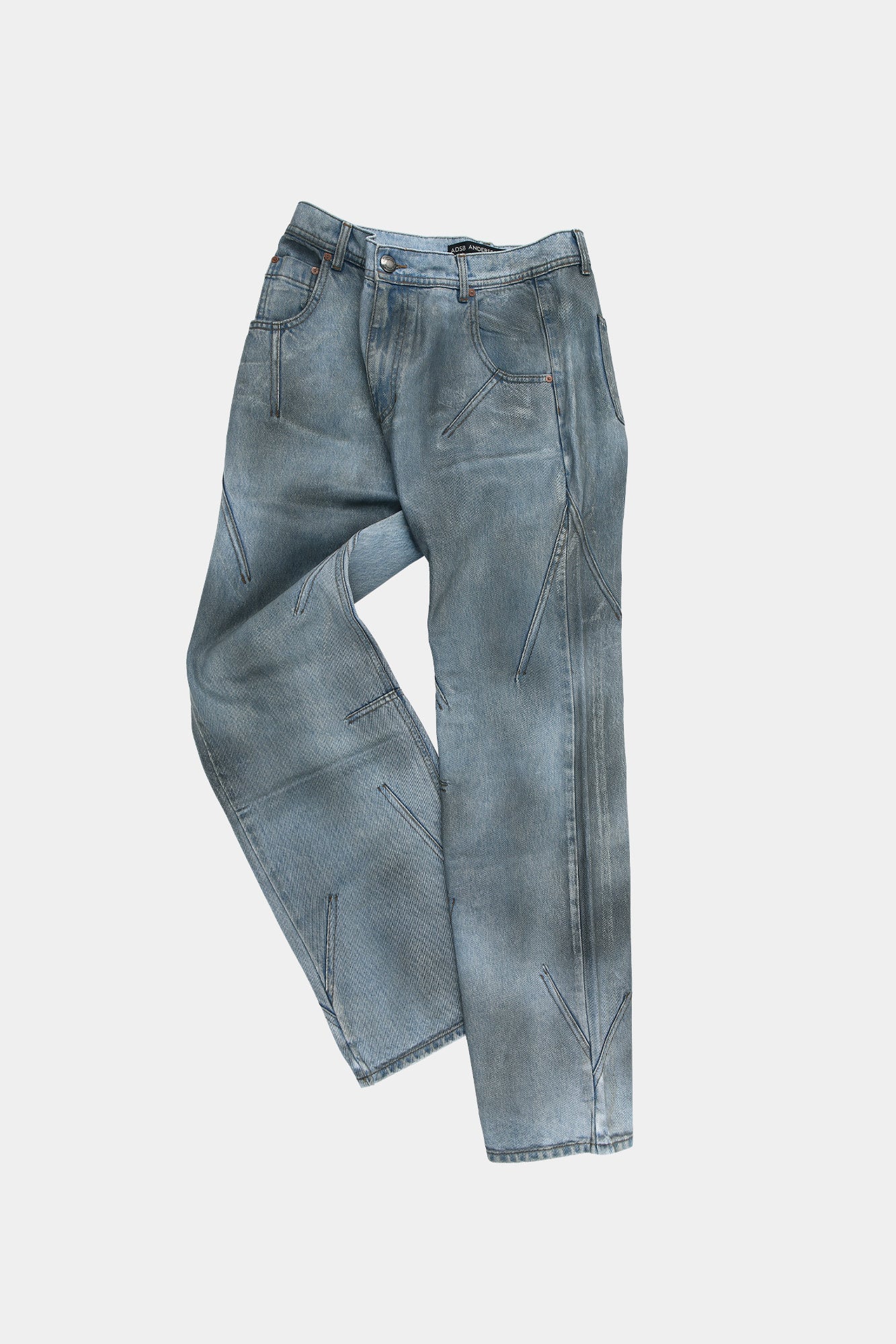 Andersson Bell - Dirty Spray Washed Wide Leg Jeans (L.Blue) product image 9 | TRAB K-Fashion Australia