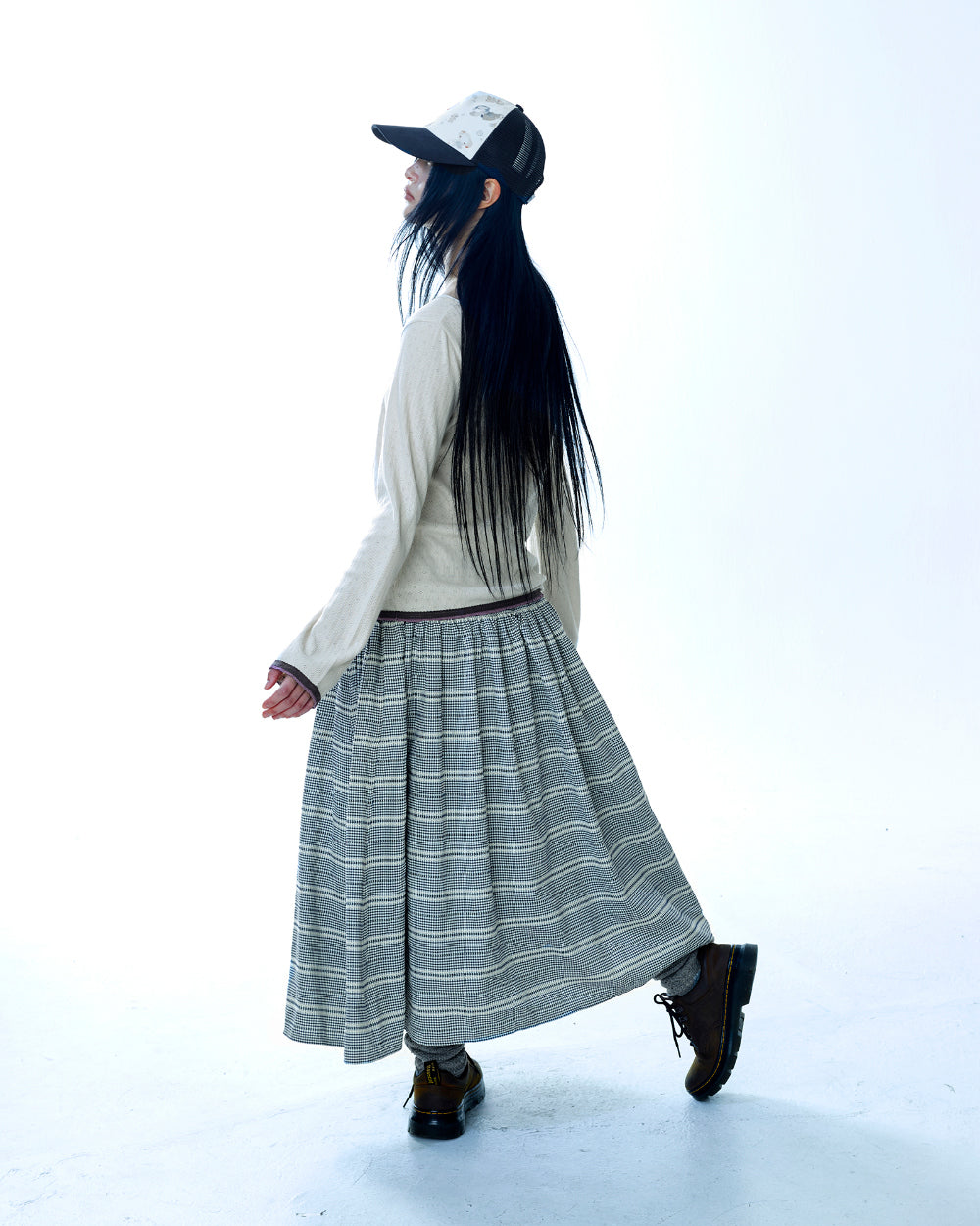 Coyseio - Wide Shirring Skirt (Navy) product image 11 | TRAB K-Fashion Australia