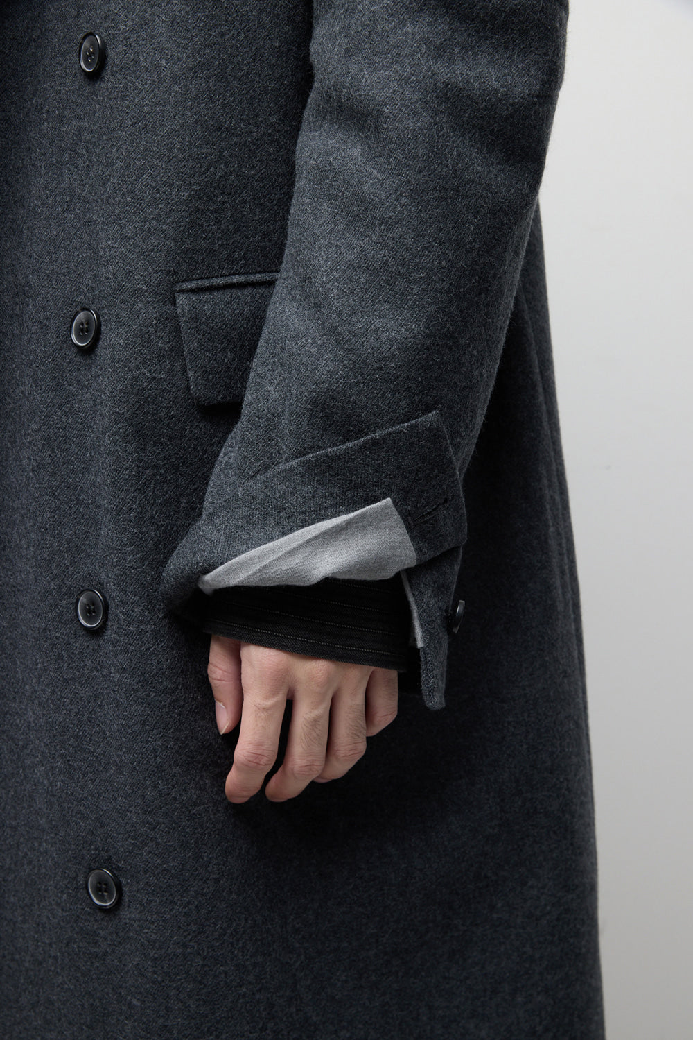 Hatchingroom - Darted Double Breasted Coat (Charcoal) product image 15 | TRAB K-Fashion Australia