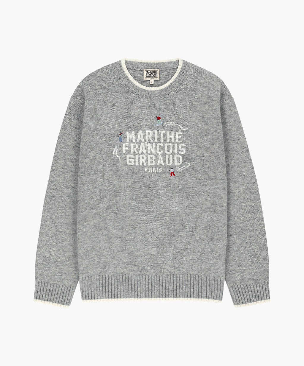 Marithe & Francois Girbaud - Alpes Classic Logo Knit Pullover (Melange Gray) product image 5 | TRAB K-Fashion Australia