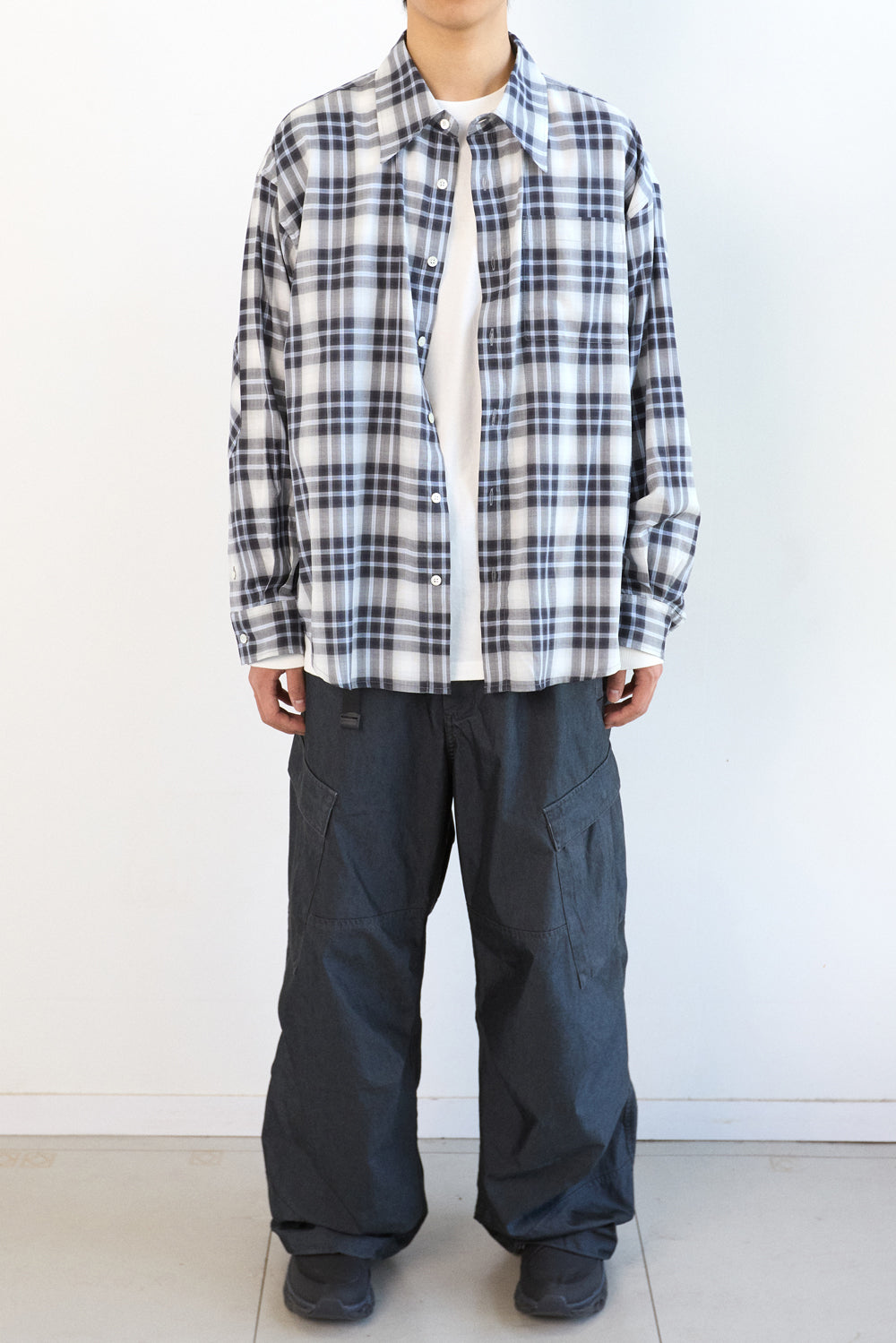 Hatchingroom - Archive Shirt V2 Herringbone Oreo Check (Blue) product image 6 | TRAB K-Fashion Australia