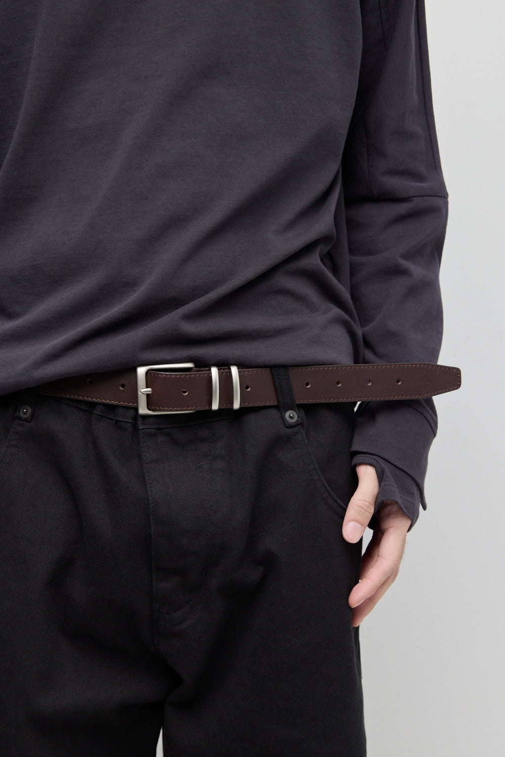 Hatchingroom - Fluid Leather Belt (Dark Brown) product image 9 | TRAB K-Fashion Australia