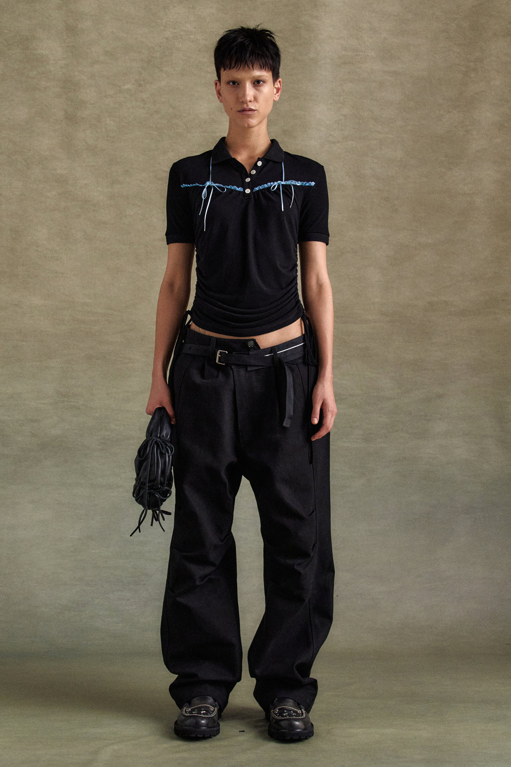 Andersson Bell - Halter String Piqué Polo Shirts (Black) product image 8 | TRAB K-Fashion Australia