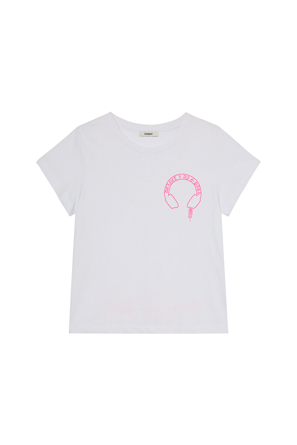 Deinet - Headset Mini T-Shirt In White/pink product image 1 | TRAB K-Fashion Australia