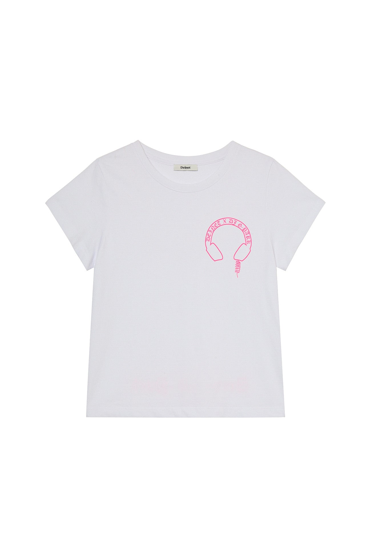 Deinet - Headset Mini T-Shirt In White/pink product image 1 | TRAB K-Fashion Australia